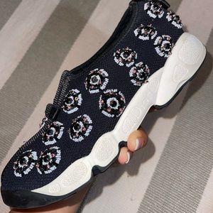 Christian Dior Black Rubber Beaded Accent